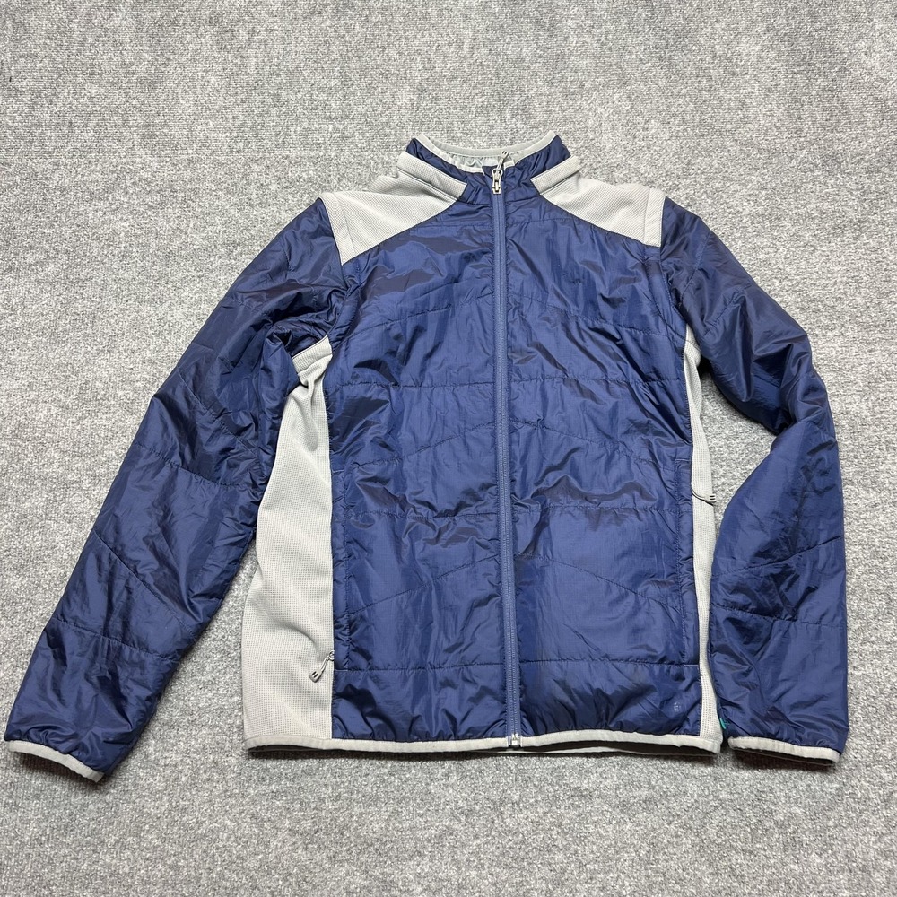 REI Jacket Boys XL 18 Blue Gray Quilted Full Zip Insulated Lightweight Outdoor